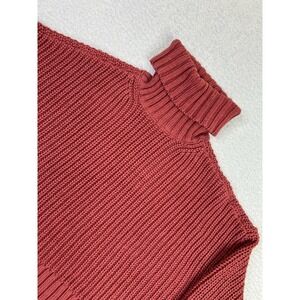 Madewell Sweater Womens Small Red Turtleneck Ribbed Chunky Knit Fair Trade N0065